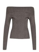 Silvigz Rib Ls Off Shoulder Gestuz Grey