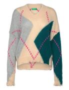 V Neck Sweater L/S United Colors Of Benetton Cream