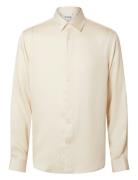 Slhrelaxcharlie Satin Ls Shirt Selected Homme Cream