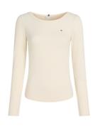 Slim 5X2 Rib O-Nk Ls Tommy Hilfiger Cream