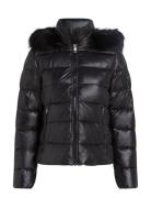 Gloss Down Tyra Jkt With Fur Tommy Hilfiger Black