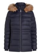 Tyra Down Jacket With Fur Tommy Hilfiger Navy