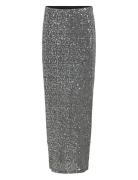 Visanadu Hw Glitter Maxi Skirt Vila Silver