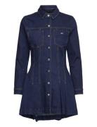 Denim Pleated Trucker Dress Tommy Jeans Navy