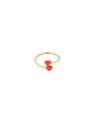 Little Big Love Ring - Goldplated Design Letters Red