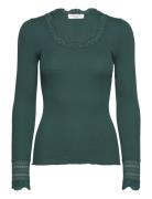 Silk T-Shirt W/ Lace Rosemunde Green