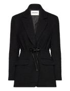 Elodie Drawstring Boucle Blazer Malina Black