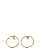 Earring Hoops 24Mm Gold Design Letters Gold