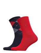 Th Women Check Sock 2P Tommy Hilfiger Red