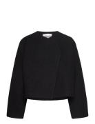 Elia Cropped Wool Blend Jacket Malina Black