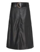 Leather-Effect Midi-Skirt Mango Black