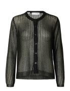 Slfsadie Metallic Ls Knit Cardigan Selected Femme Black