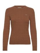 Stretch Cotton Cable C-Neck GANT Brown