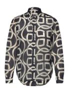 Reg Monogram Print Ctn Silk Shirt GANT Black