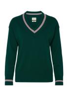 Superfine Lambswool Cont V-Neck GANT Green