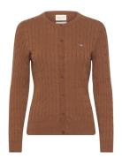 Stretch Cotton Cable Cardigan GANT Brown