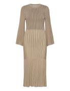 Lexi Contrast Knitted Midi Dress Malina Beige