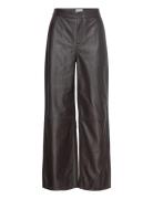 Felise High Rise Wide Leather Pants Malina Brown