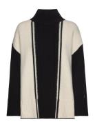 Kathleen Contrast Color Cable Knitted Sweater Malina Black