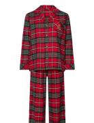 Lrl L/S Notch Collar Long Pant Pj Set Lauren Ralph Lauren Homewear Red