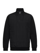 Hybrid Quilted Quarter Zip Sweatshirt Lyle & Scott Black