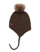 Hat W. Detachable Fake Fur Minymo Brown