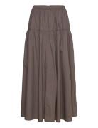 Maxi Cotton Skirt Weekday Brown