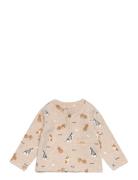 T-Shirt Ls Aop Minymo Beige