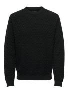 Onskalle Reg 12 Struc Crew Knit Noos ONLY & SONS Black