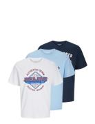 Jjelogo Tee Ss O-Neck 2 Col Ss25 3Pk Mp Jack & J S Blue