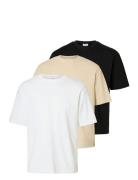 Slhlooseoscar Ss O-Neck Tee 3 Pack Selected Homme White