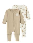 Nbnnightsuit 2P Zip Ff Jet Bear Noos Name It White