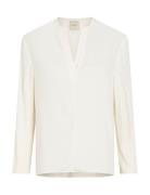 Recycled Cdc Ls V Neck Blouse Calvin Klein White