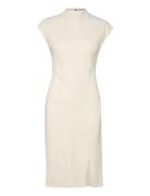 Heavy Crepe Ss Bodycon Dress Calvin Klein Cream