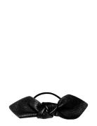 Leather Bow Big Hair Tie Corinne Black