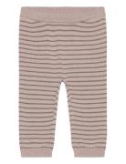 Pants Wool Knit Stripe Huttelihut Beige