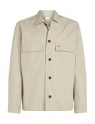 Cotton Blend Overshirt Calvin Klein Cream