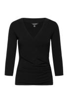 Surplice Jersey Top Lauren Ralph Lauren Black