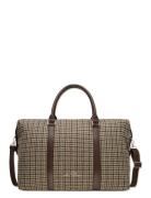 Houndsthooth Wool Weekend Bag Les Deux Brown