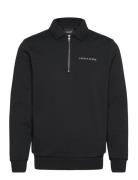 Embroidered Collared Quarter Zip Lyle & Scott Black