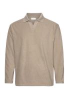 V-Neck Jacquard Polo L/S Lindbergh Beige