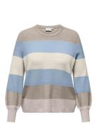 Carnew Daria L/S Stripe Pullover Knt ONLY Carmakoma Patterned