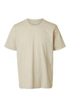 Slhaspen Ss O-Neck Tee Noos Selected Homme Cream