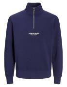 Jorvesterbro Sweat Quarter Zip Hn Noos Jack & J S Blue