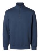 Slhemanuel Soft Zip High Neck Sweat Noos Selected Homme Navy