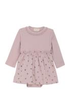 Dress Ls Aop Minymo Pink