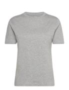 Short-Sleeved Cotton T-Shirt Mango Grey