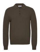 Polo Collar Wool Sweater Mango Khaki