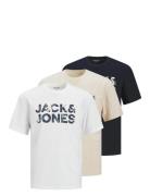 Jjebryan Corp Logo Tee Ss O-Neck 3 Pk Mp Jack & J S White