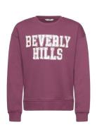 Printed Message Sweatshirt Mango Burgundy